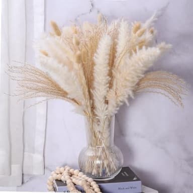 Colorful Pampas Grass Decor – White Dried Arrangements for Weddings, Baby Showers, and Home Decor. 17” Centerpiece (No Vase). - Image 8