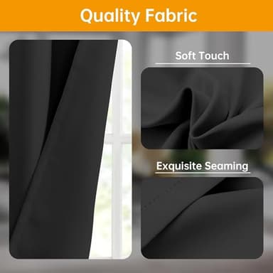 Room Divider Curtains Flexible Ceiling Tracks Set Curtain Track Ceiling Mount Blackout Curtain for Living Room Bedroom Ceiling Curtain Rod Privacy Dividers Panels W100 x H96 Black Drape & Black Rail - Image 3