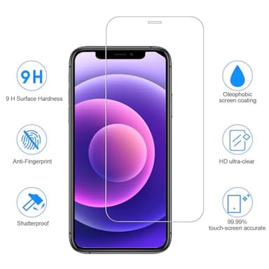 SIBEITU 3 Pack Screen Protector for iPhone 12 Pro with 3 Pack Camera Lens Tempered Glass Protector, 6.1 Inch HD Clear 9H Glass Film Hardness, Scratch Resistent, No Air Bubbles - Image 2
