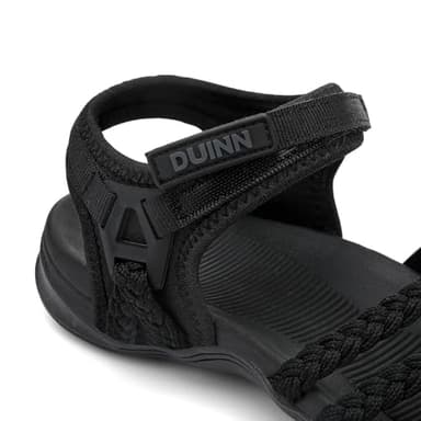 UBFEN Womens Hiking Comfort Sport Sandals Beach Vacation Camping Casual Sport Sandals with Adjustable Straps and Arch Support Size US 7 Black - Image 4