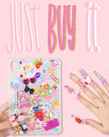 DoDoBeads 2250 Pcs Junk Case Charms Kit, Charms for Junk Cases, Phone Case Charms, Junk Case Kit with Big Charms, Bow Charms, Nail Charms, Letter Beads, Pink Charms,Junk Beads Charms - Image 7