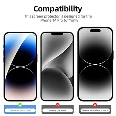 NEW'C 3 Pack Designed for iPhone 14 Pro Screen Protector (6.1"), Enhanced Tempered Glass Protection, Case Friendly Anti Scratch Bubble Free Ultra Resistant - Image 4