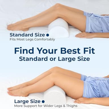 5 STARS UNITED Knee Pillow for Back Sleeping – Memory Foam Cushion for Sciatica Pain Relief – Under Leg Support for Sleeping on Back – Half Moon Bolster for Bed, White - Image 5