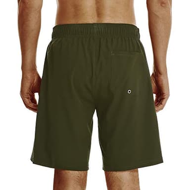HOdo Mens Swim Trunks with Mesh Liner 9" Quick Dry Swim Shorts Bathing Suits for Men Swimwear Board Shorts wiht Pockets ArmyGreen L - Image 3
