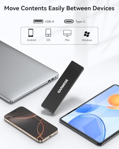 GARMESE 512GB External SSD - Up to 1000MB/s Read Speed USB 3.2 Gen 2 Portable SSD, External Solid State Drives with Type-C Cable for PC Mac Game Console - Image 3