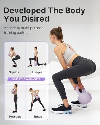 YOTTOY Soft Kettlebell,Kettlebell Anti-Slip Grip Weight for Home Workouts, Kettlebells Set Strength and Safety Guaranteed (Purple, 20 LB) - Image 6