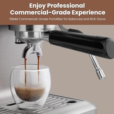 Gevi 58mm Commercial Grade Espresso Machine with PID Temp Control, Adjustable Shot/Temp, Powerful Steam Wand & Barista Kit - Ideal for Home & Café (EzBru 1000) - Image 4