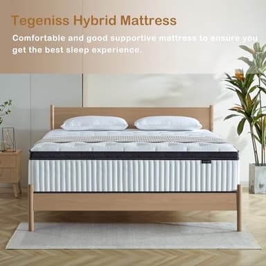 Tegeniss Full Size Mattress, 12 Inch Memory Foam, Independent Spring, Soft and Comfortable Medium Firm Hybrid Mattress in A Box, Pressure Relief - Image 3
