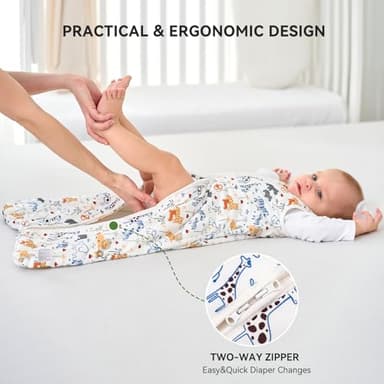 FILLEEP Baby Sleep Sack 6-12 Months Rayon Made From Bamboo 1.0 Tog Soft Wearable Blanket Baby Sleeping Bag for Infant Newborn 2-Way Zipper Toddler Sleep Sacks - Image 3