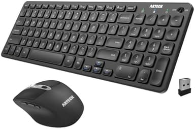 Arteck 2.4G USB Wireless Keyboard and Mouse Combo Ultra Slim Compact Keyboard and Ergonomic Mouse for Computer Desktop PC Laptop and Windows 11/10/8/7 Build in USB-C Rechargeable Battery - Image 1