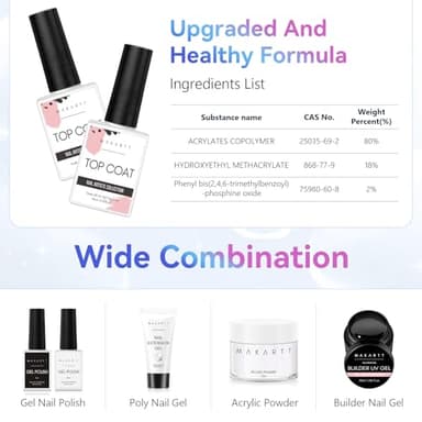 Makartt Gel Top Coat - 2 PCS No Wipe Top Coat Gel Nail Polish High Glossy Shine Finish Long Lasting, 10ML Clear Soak Off UV Nail Lamp, Salon Quality Art Design for Home Use Beauty Gift - Image 6