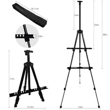 Ns Jymb Art Easel Stand for Displaying - 66 Inch Height Adjustable Aluminum Metal Easels for Wedding Sign Display and Drawing & Outdoor and Portable for Adults - Sturdy and Painting,2-Pack. - Image 5