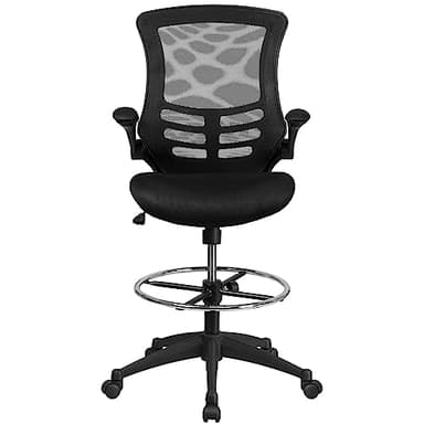 Flash Furniture Kelista Mid-Back Swivel Office Chair with Adjustable Seat Height, Ergonomic Mesh Desk Chair with Flip-Up Armrests, Black - Image 13