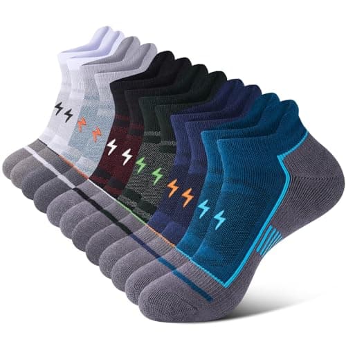 Cirorld Mens Ankle Running Socks, Athletic Cushioned Low Cut Moisture Wicking Cotton Short Sports Socks, 6 Pairs - Image 1