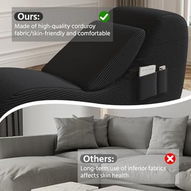 WHGBJA Yoga Chair, Lounge Chair for Yoga with Side Pocket&Lumbar Pillow&Ottoman, for Stretching, Relaxation - Image 3