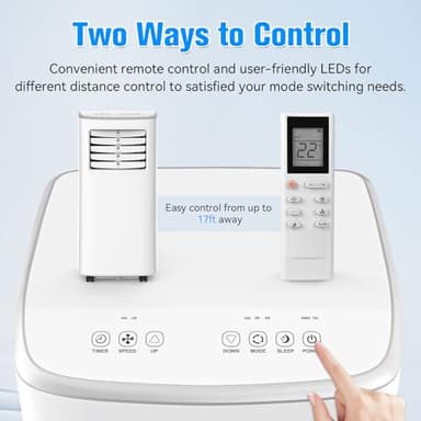 8500 BTU Portable Air Conditioners Cool Up to 360 Sq.Ft,3-in-1 AC Unit with Remote Control/LED Display/Installation Kits & Screwdriver/24Hrs Timer for Home/Office,White - Image 5