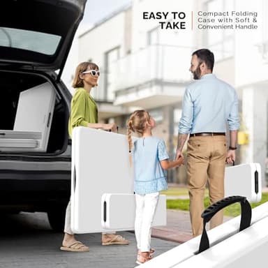 VINGLI Picnic Table Set with 2 Benches, 6 Feet Camping Table Chair Set,3-Piece Folding Furniture for Indoor or Outdoor Use, Smooth Tabletop, White - Image 4