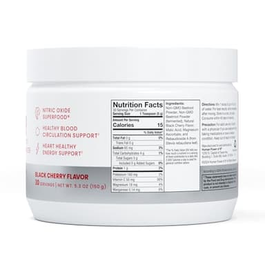 HumanN SuperBeets Beet Root Powder - Non-GMO Beetroot Superfood - Nitric Oxide Supplement for Heart Health, Circulation & Blood Pressure Support - Black Cherry, 30 Servings - Image 10
