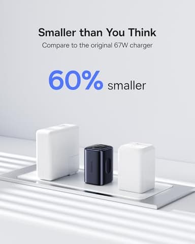 Baseus PICOGO 67W USB C Charger, Smallest 3 Port Fast Charging Block with Foldable Plug, PD/PPS for MacBook Air/Pro, iPhone 17/16/15 Series, Galaxy S25/24, Airpods 4 & More - Image 3