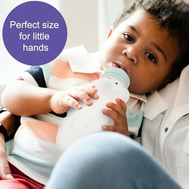 Honey Bear Straw Cups, Juice Bear Bottle Drinking Cup Long Straws with 4 Flexible Straws & Cleaning Tools, 8-Ounce Therapy Sippy Bottles for Speech and Feeding Training, Food-Grade & BPA Free 2 Pack - Image 3