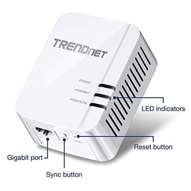 TRENDnet Powerline 1300 AV2 Adapter Kit, Includes 2 x TPL-422E Powerline Ethernet Adapters, IEEE 1905.1 & IEEE 1901, Gigabit Port, Range Up to 300m (984 ft), Simple Installation, White, TPL-422E2K - Image 4