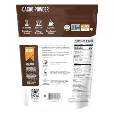 BetterBody Foods Organic Cacao Powder, Rich Chocolate Flavor, Non-GMO, Gluten-Free, Cocoa, 16 ounce, 1 lb bag - Image 7
