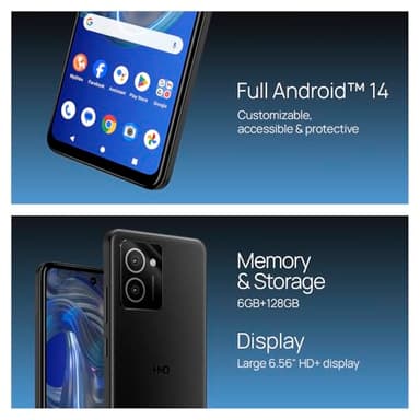 HMD Vibe | Verizon, T-Mobile, AT&T | Unlocked Smartphone | Android 14 | 2 Day Battery | 6.56" 90Hz HD+ Display | 6GB/128GB | 13MP Dual Camera | US Version | Charcoal - Image 5