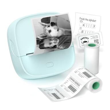 Gloryang JD-23 Sticker Printer, Mini Portable Thermal Printer Print Pod, Inkless Bluetooth Label Maker Machine for DIY Crafts, Journaling, Office & Home Use, Includes 2 Rolls Sticker Paper - Image 1