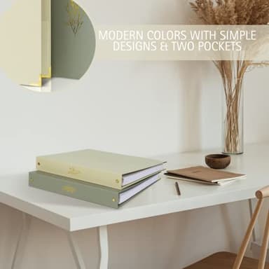 Aesthetic 3 Ring Binder Set of 2 - Sturdy 1 Inch Binder Fits Letter Sized Paper - A Cute Holder for Women or Men with Pocket Easily Organizes Your Paperwork for School, Office or Work - Image 6