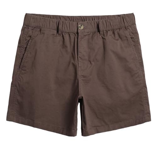 maamgic Men's Classic-fit 5.5" Cotton Casual Shorts Elastic Waistband with Multi-Pocket Daily Wear Walking Summer Outfit Coffee 32 - Image 1
