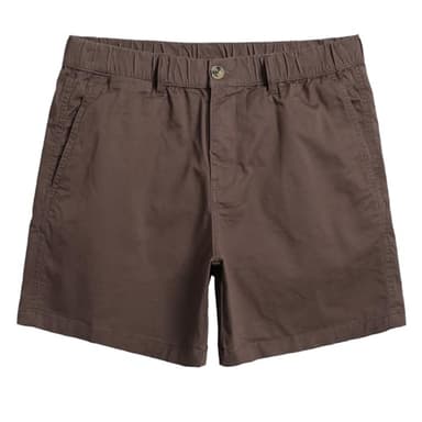 maamgic Men's Classic-fit 5.5" Cotton Casual Shorts Elastic Waistband with Multi-Pocket Daily Wear Walking Summer Outfit Coffee 32 - Image 1