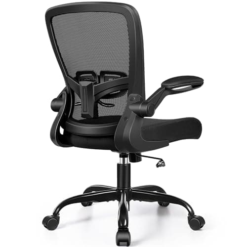 FelixKing Office Chair, Ergonomic Desk Chair with Adjustable Height and Lumbar Support Swivel Lumbar Support Desk Computer Chair with Flip up Armrests for Conference Room (Black) - Image 1