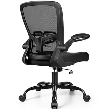 FelixKing Office Chair, Ergonomic Desk Chair with Adjustable Height and Lumbar Support Swivel Lumbar Support Desk Computer Chair with Flip up Armrests for Conference Room (Black) - Image 1