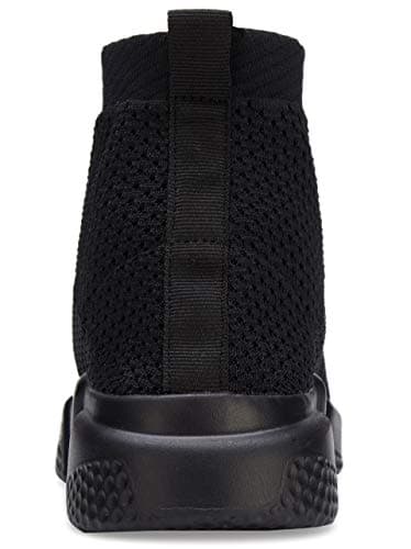 Santiro Walking Shoes for Men Lightweight High Top Sneakers Breathable Knit Socks Athletic Running Shoes Fashion Gym Sports Shoes All Black 7 US - Image 5