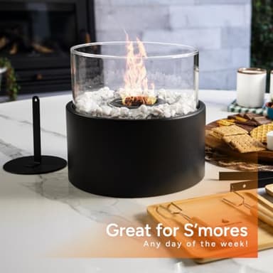 Roundfire Halo - Tabletop fire Pit with Smores Kit - Ethanol Fire Pit, Fire Bowl, Table Top Fire Pit, Mini Personal Fireplace for Indoor & Garden - Gifts for Men Women Housewarming Birthday - Image 2
