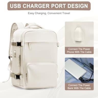 Large Travel Backpack for Women Men, Waterproof Carry on Backpack for Flight Approved, Mochila de Viaje Personal Item Luggage Backpacks with Shoce Compartment, Bulto de Viaje Tiktok Backpacks - Image 3