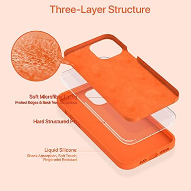 Miracase Compatible with iPhone 12 Pro Max Case, [Soft Anti-Scratch Microfiber Lining], Liquid Silicone Case Gel Rubber Shockproof Drop Protection Phone Case for 12 Pro Max, Orange - Image 8