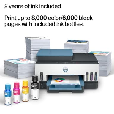 HP Smart Tank 7602 Wireless All-in-One Ink Tank Printer, Scanner, Copier with 2 years of ink included, Best-for-home office, Refillable, AI-enabled (28B98A) - Image 7