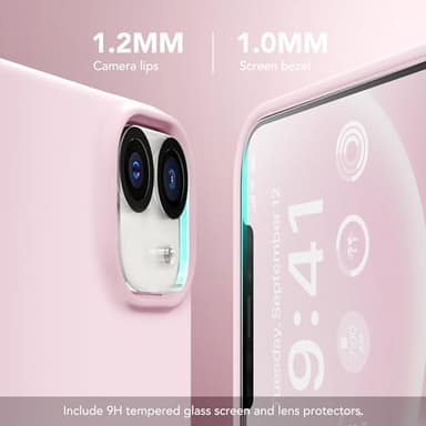 GONEZ Magnetic for iPhone 12 Case / 12 Pro Case, Compatible with MagSafe, [Screen Protector + Camera Lens Protector], Silicone Shockproof Anti-Scratch Protective Phone Case 6.1 inch, Chalk Pink - Image 6