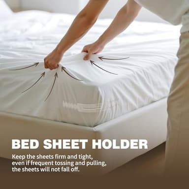 Lock Sheet Holders - Heavy Duty Bed Sheet Straps Keep Sheets Firm & Tight, No More Loose Sheets - Image 2