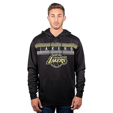 Ultra Game NBA Official Men’s Super Soft Midtown Hoodie Pullover Sweatshirt - Unisex, Los Angeles Lakers, Black, X-Large - Image 2
