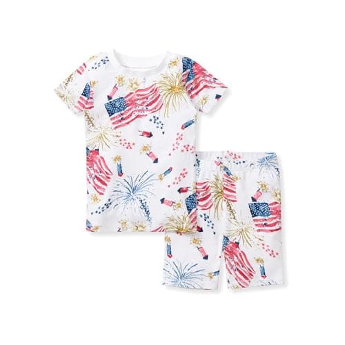 Burt's Bees Baby Baby Boys' Pajamas, Tee and Pant 2-Piece Pj Set, 100% Organic Cotton, Firecrackers - Image 1