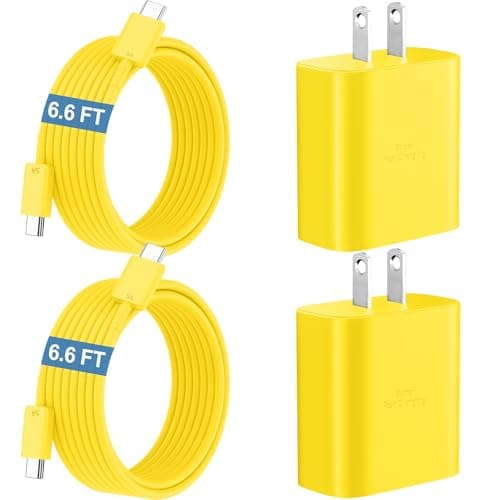 45W Samsung Super Fast Charger Type C,USB C Fast Charger 6.6ft Cable Cord Android Phone Charger Block for Samsung Galaxy S24 Ultra/S24/S24+/S23 Ultra/S23/S23+/S22/S21/S20/Note 10/20, Galaxy Tab,yellow - Image 1