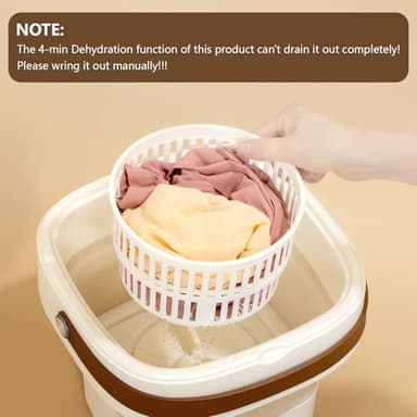 Portable Washing Machine, Mini Washer 4.5L Upgraded With Spin Basket, 3 Cleaning Modes Folding Washing Machine Suitable for Small Clothe, Design Ideal for Apartment, Home, Hotel (White) - Image 7