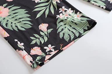 Vozanet Women's V Neck Sexy Pajama Sets Capri Sleepwear Elegant Floral Patterns Nighty Plus Size S-4XL, Black-Floral, Large - Image 7