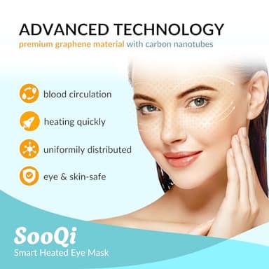 SooQi Rechargeable Cordless Heated Eye Mask - Weighted Compress with Graphene Heating for Dry Eyes, Fatigue, Sleep, and Travel - Image 6