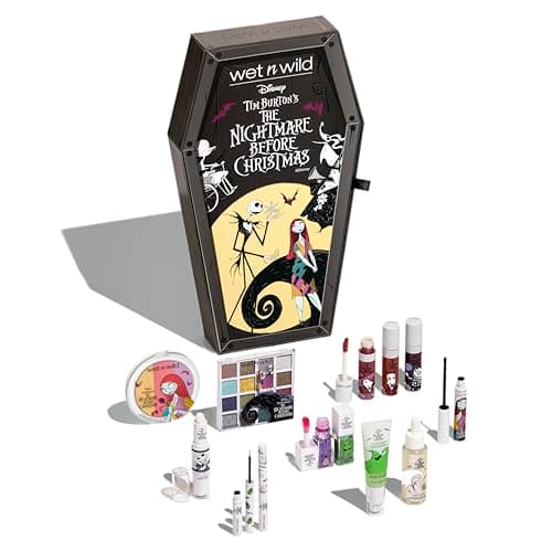 wet n wild Disney Nightmare Before Christmas Limited Edition PR Box - Coffin-Shaped Collector's Set with Eye, Face & Body Makeup, Color-Changing Lip Oils, Tubing Mascara & More - Cruelty-Free - Image 1