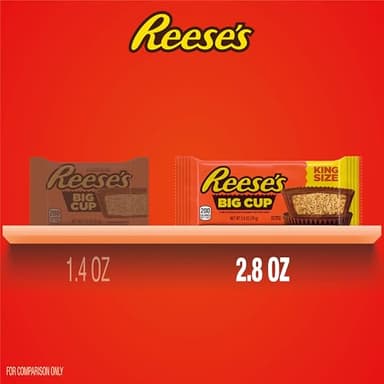 REESE'S Big Cup Milk Chocolate King Size Peanut Butter Cups, Candy Packs, 2.8 oz (16 Count) - Image 7