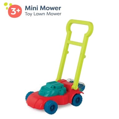 B. toys – Toy Lawn Mower – Bead Tumbler – Classic Push Toy for Kids, Toddlers – Easy Folding Storage – Indoor Outdoor Push Gardening Summer Toy – 3+ Years– Mini Mower - Image 5