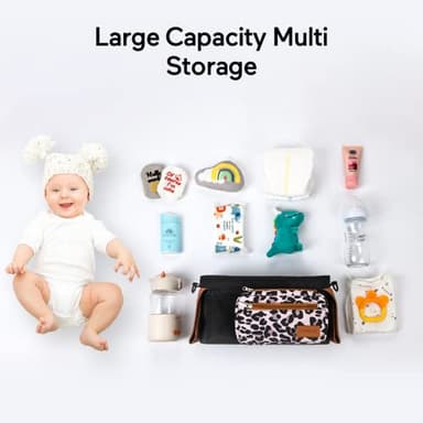 Momcozy Universal Stroller Organizer with Insulated Cup Holder Detachable Phone Bag & Shoulder Strap, Fits for Stroller like Uppababy, Baby Jogger, Britax, BOB, Umbrella and Pet Stroller - Image 3
